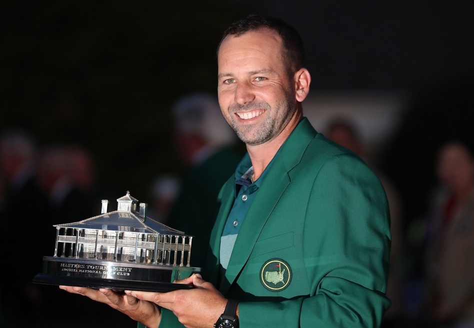 Sergio García con la chaqueta verde del Masters de Augusta