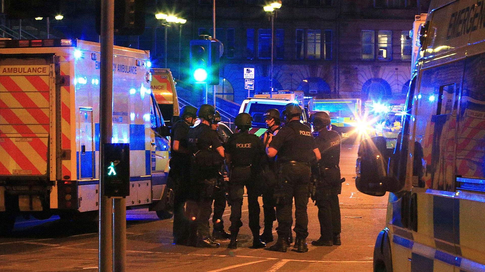 Policías en el atentado de Manchester