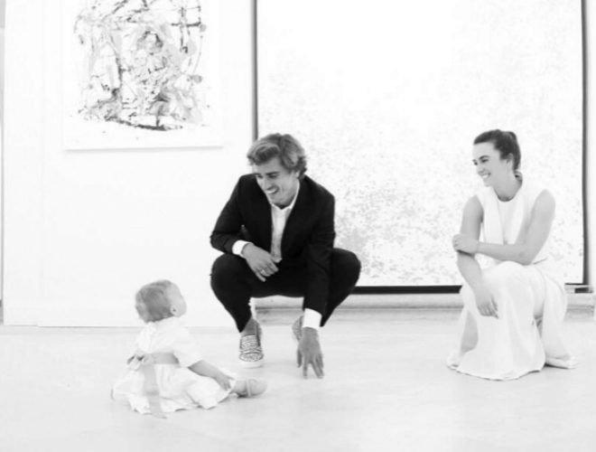 Antoine Griezmann, Erika Choperena, y su hija