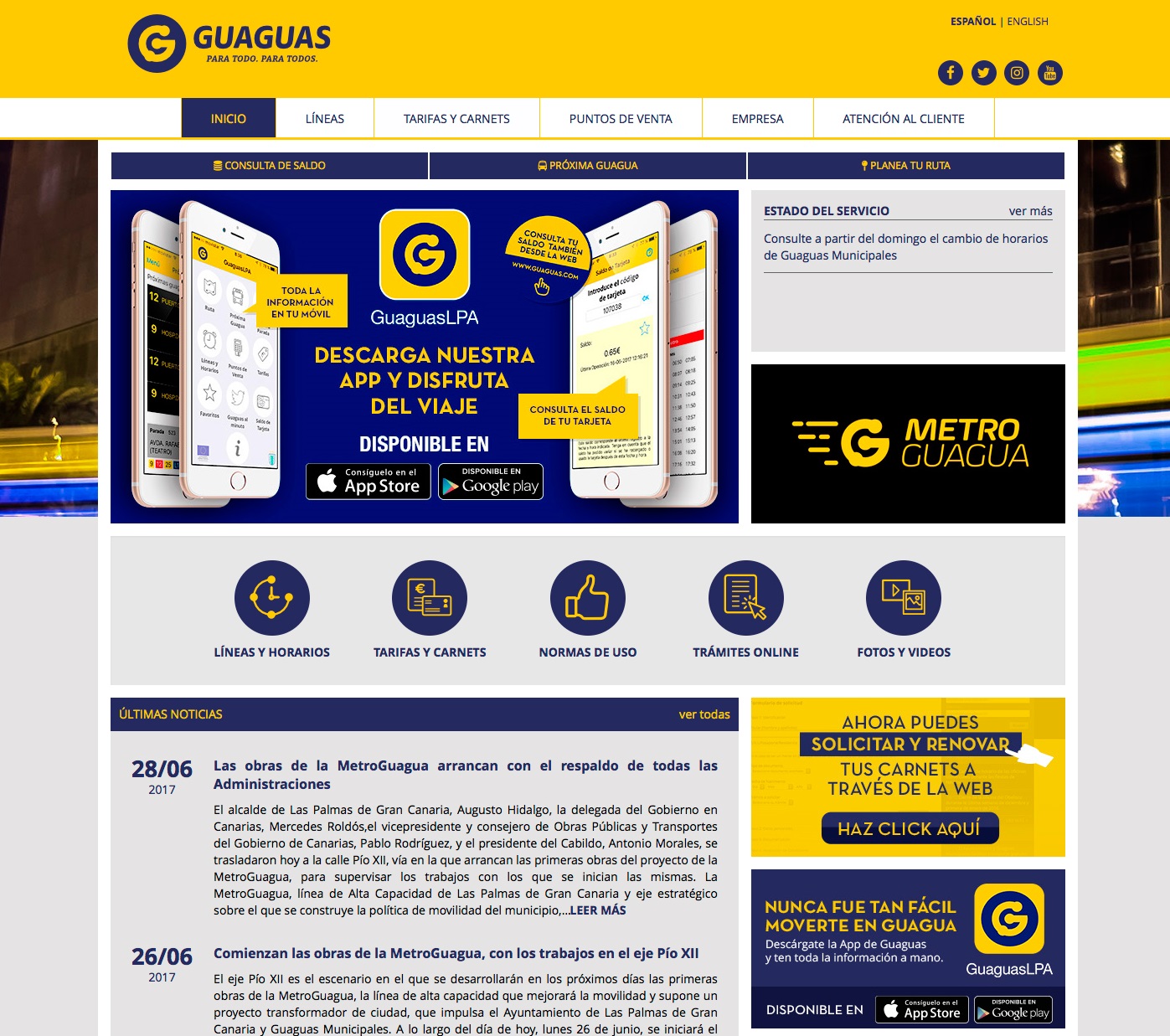 Web de Guaguas Municipales