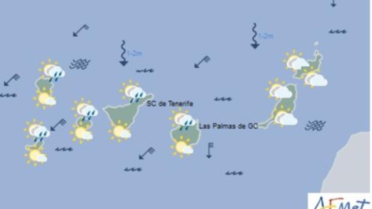 Mapa del tiempo de las islas Canarias