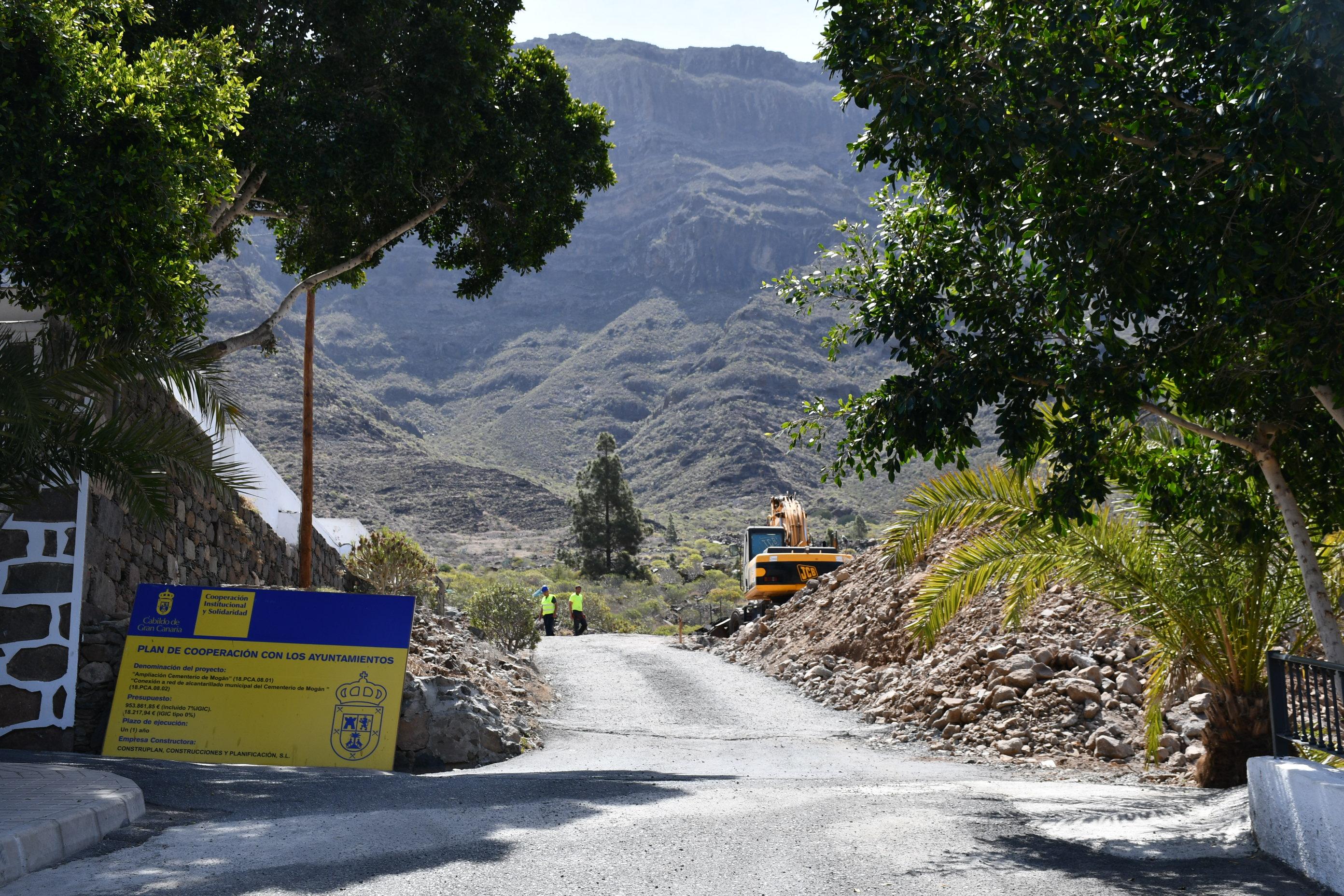 Obras ampliación cementerio de Mogán