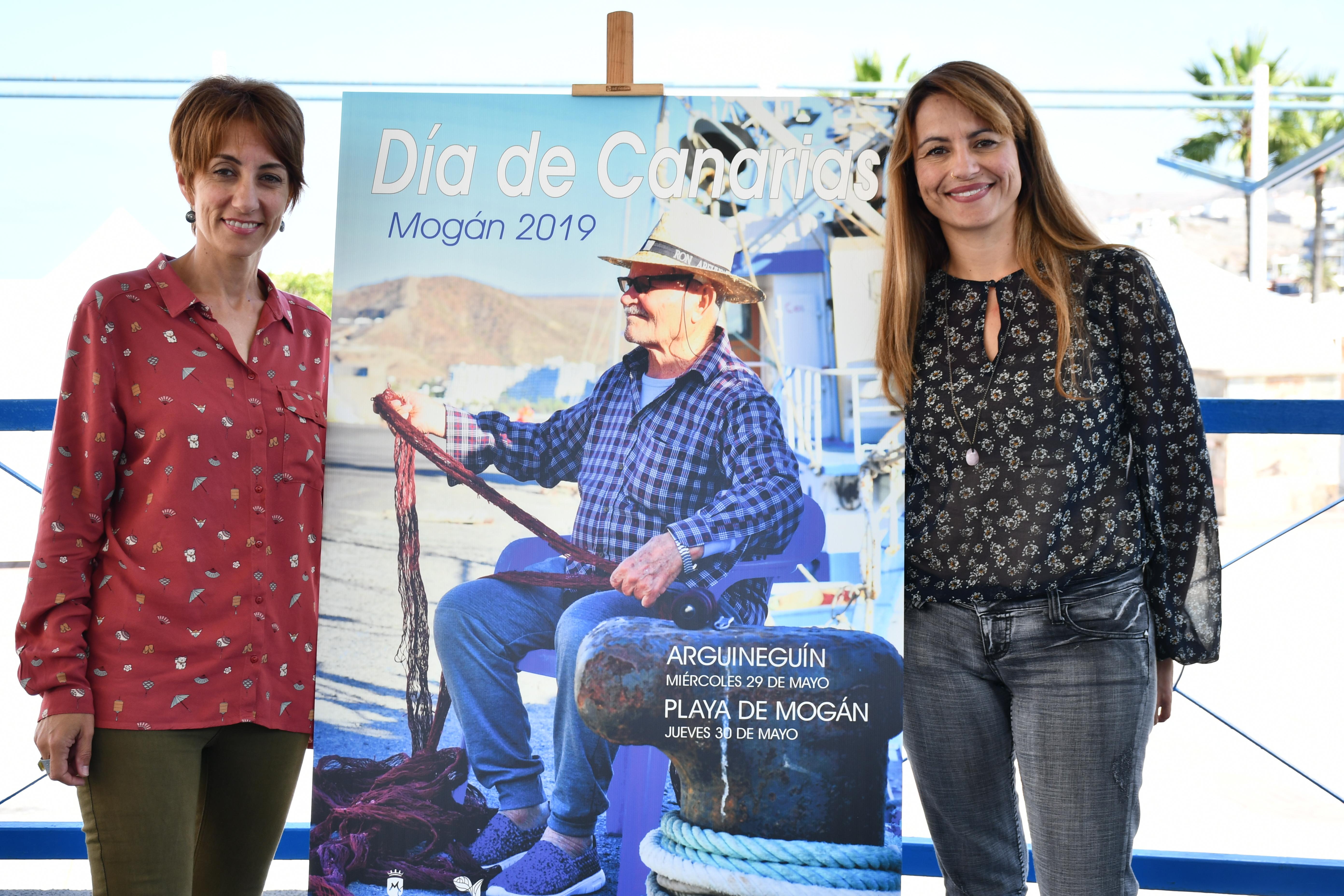 Onalia Bueno y Grimanesa presentación Día de Canarias