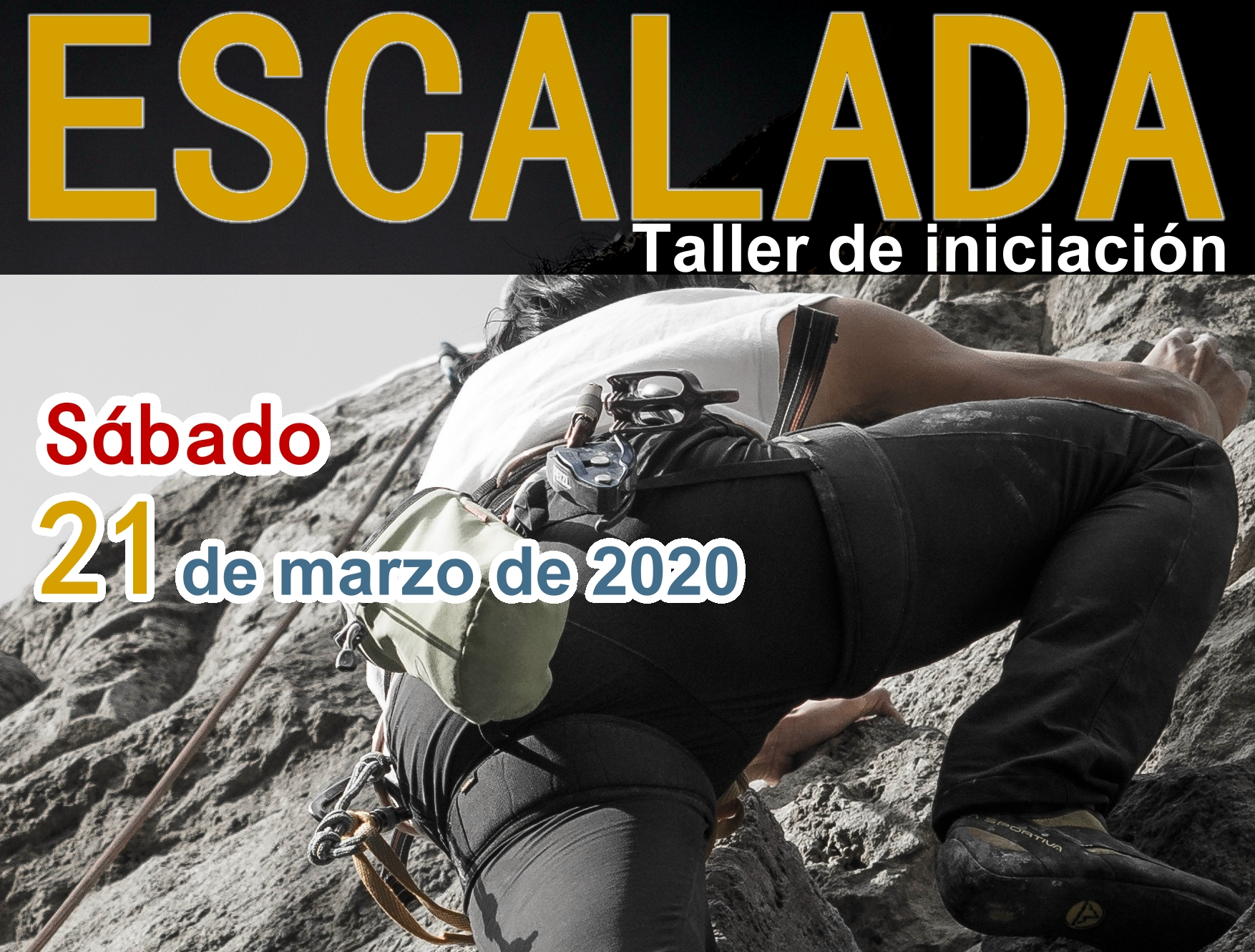 Cartel del taller de escalada de Arucas