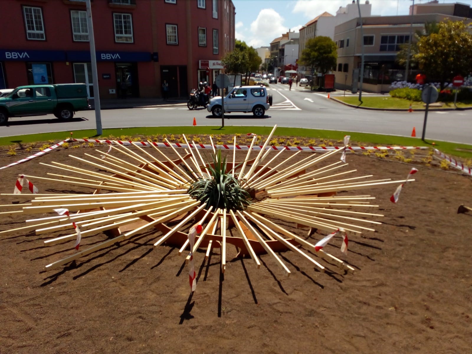 Trabajos del nuevo jardín canario en San Benito de La Laguna