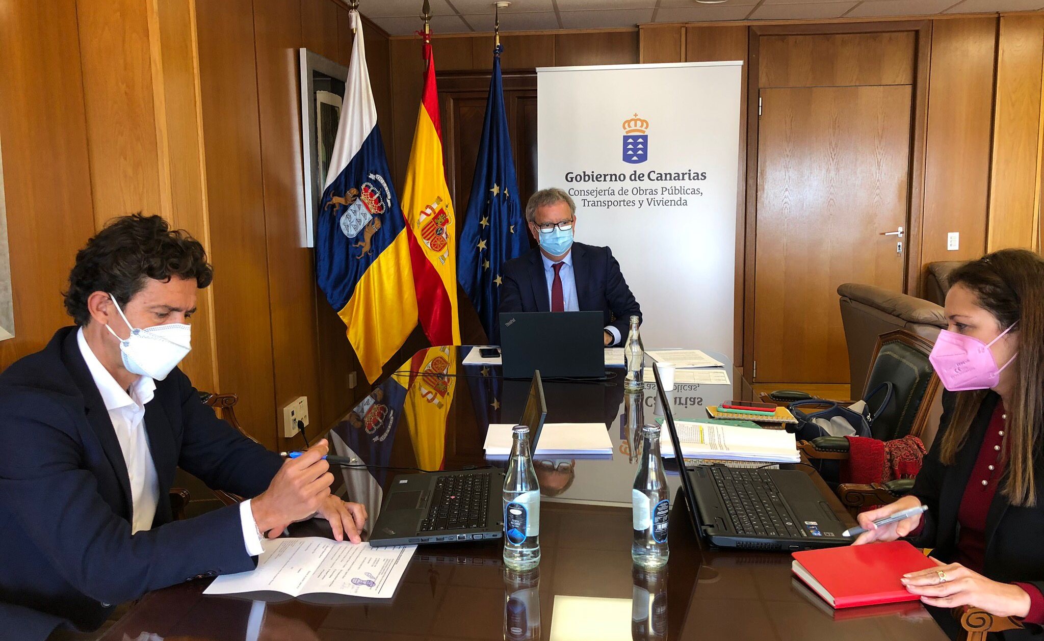 Videoconferencia de Sebastián Franquis con el ministro de vivienda David Lucas / CanariasNoticias.es
