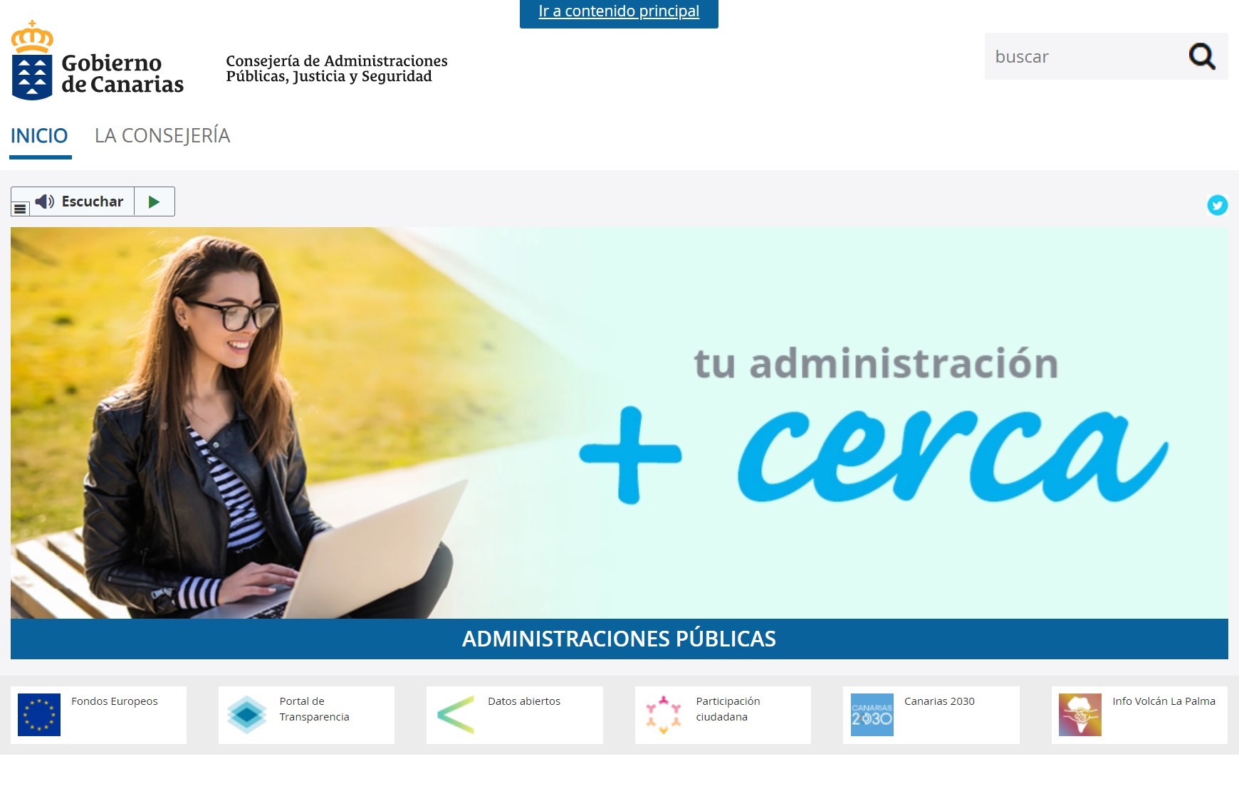 web del Gobierno de Canarias
