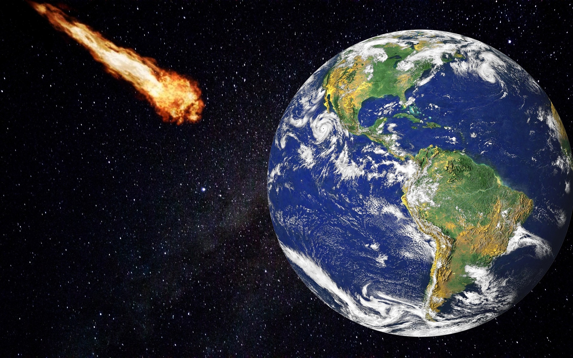 Asteroide acercándose a la Tierra 
