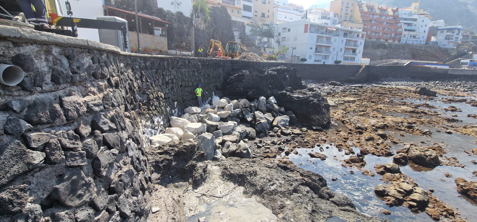 Trabajos de reparación de la cueva