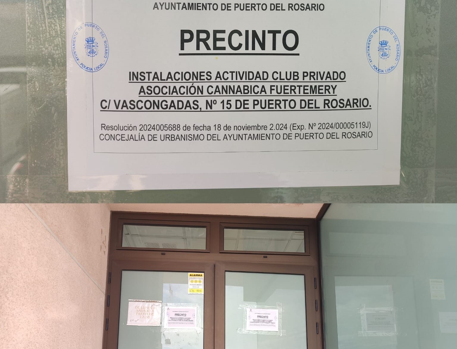 Precinto del club cannábico