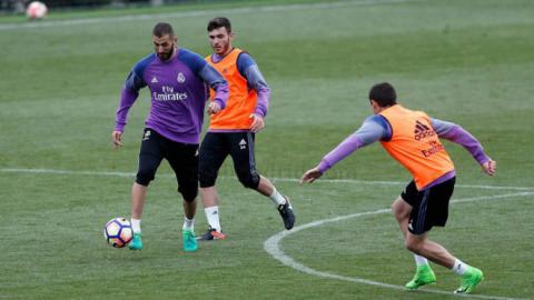 Sesión de entrenamiento de Karim Benzema