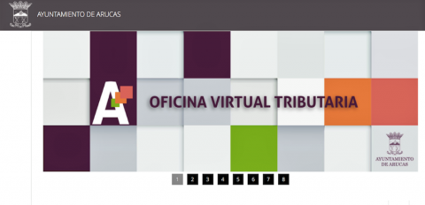 Pantalla de la Oficina Virtual Tributaria de Arucas