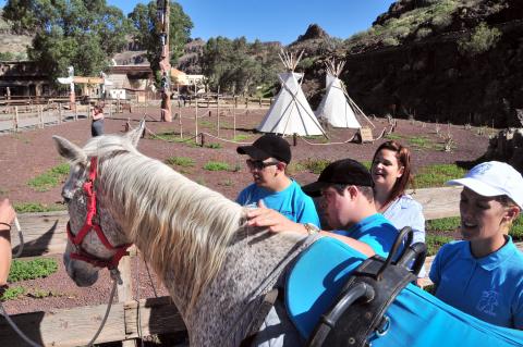 Niños con un caballo