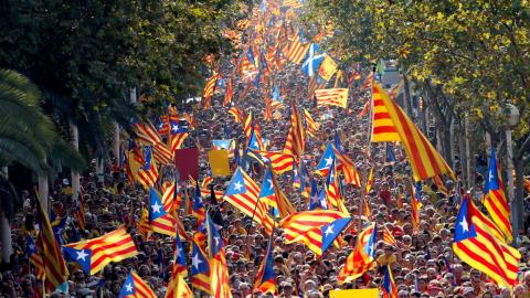 Manifestación en las calles de Barcelona