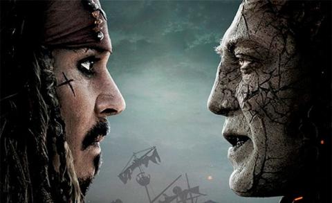 Johnny Depp y Javier Bardem en Piratas del Caribe