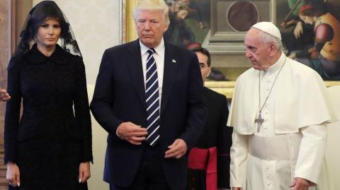 Donald Trump, Melania y el Papa Francisco