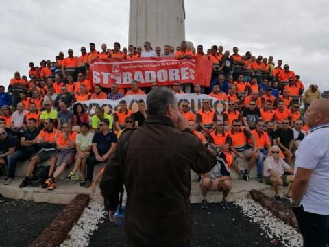 Manifestación de los estibadores de Las Palmas de Gran Canaria