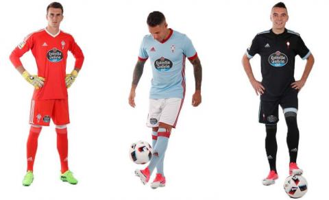 Las tres equipaciones del Celta de Vigo