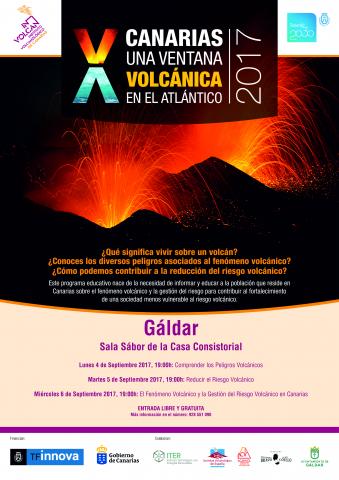 Cartel sobre las jornadas volcanológicas de Gáldar