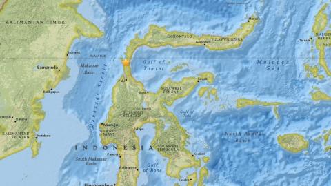 Mapa de la isla de Célebes en Indonesia