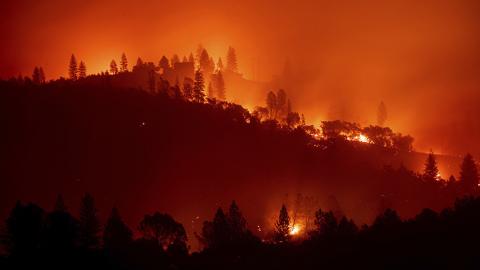 Fuego en un monte