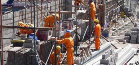 Trabajadores en una obra