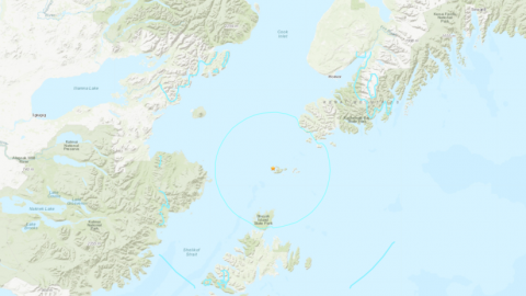 Epicentro del sismo de Alaska