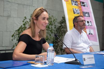 Guacimara Medina, consejera de Cultura y Gonzalo Ubani, director artístico del CAAM