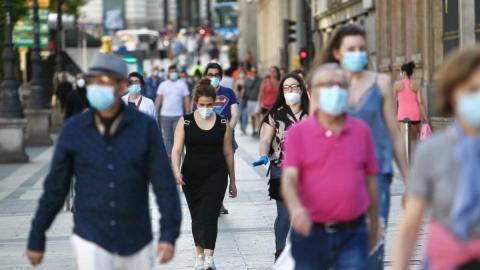 Población. Canarias población con mascarillas