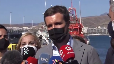 Pablo Casado en el muelle de Arguineguín. Gran Canaria/ CanariasNoticias.es Pablo Casado en el muelle de Arguineguín. Gran Canaria/ CanariasNoticias.es