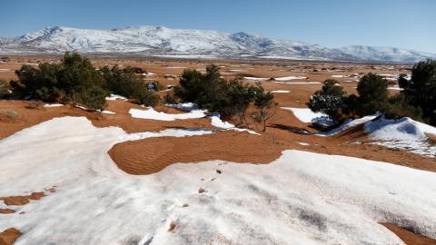 Nieve en el desierto del Sáhara