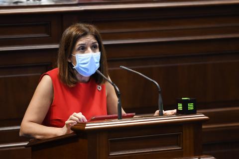 Carmen Hernández en el Parlamento de Canarias