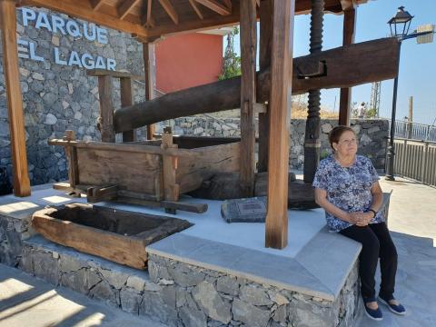 Doña Antonia Rodríguez en el Parque El Lagar de Tijarafe / CanariasNoticias.es