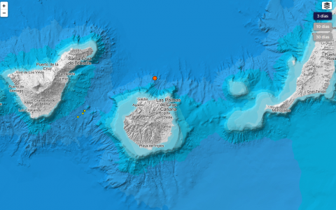 Movimiento sísmico al norte de Gran Canaria 