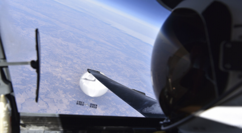 Selfi del piloto con el globo chino, EE.UU., 3 de febrero de 2023