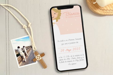 Cómo crear una bonita invitación digital para una Comunión