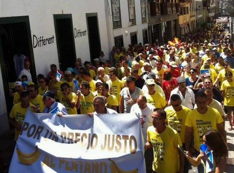 Manifestación de Plataforma por un Precio Justo del Plátano