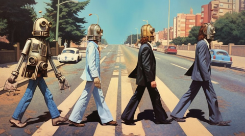 Imagen de The Beatles creada por IA