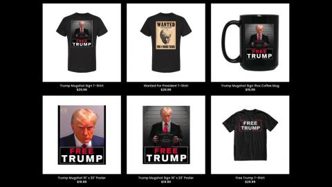 Merchandising de la fotografía policial de Donald Trump