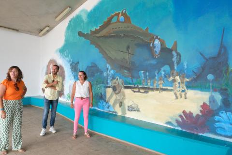 Mural de la parada preferente del Cotillo / CanariasNoticias.es 