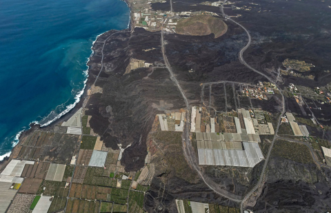 Zonas agrícolas afectados por el volcán de La Palma