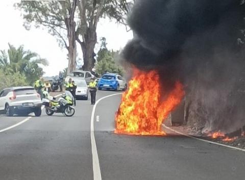 Accidente de tráfico en Santa Brígida 