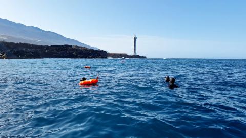 Observación con apnea en deltas lávicos de La Palma