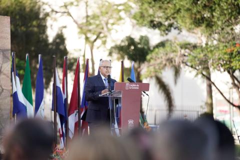 Casimiro Curbelo durante su intervención en las Jornadas Colombinas/ canariasnoticias.es